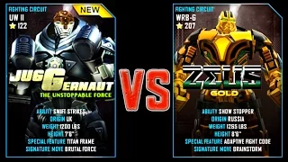 REAL STEEL WRB JUGGERNAUT (122) VS Zeus Gold (207) New Robots UPDATE (Живая сталь)