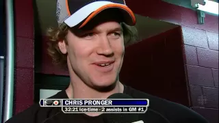 Chris Pronger interview plus stealing pucks