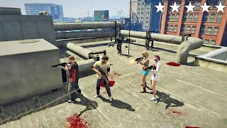 GTA 5 - Michael's Family Five Star Escape From THE POLICE STATION! (Amanda, Jimmy And Tracey)