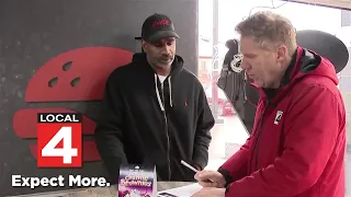 Help Me Hank meets with residents at Savvy Sliders on Detroit's west side