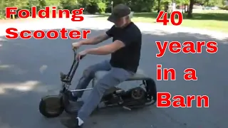 Fold up 49cc suitcase scooter. Will it RUN/RIDE after 40 years Part 2 of 2