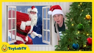 Dinosaur Christmas Story! LB Meets Santa Claus in Fun Family Video for Kids with Nerf Toy