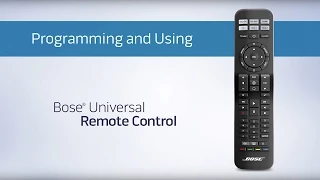 Bose CineMate Universal Remote - Programing and Using