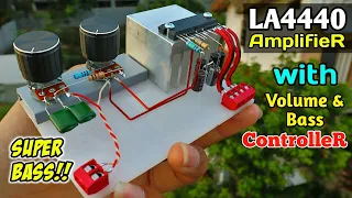 DIY Heavy Bass Powerful Amplifier Using LA4440 IC With Volume & Bass Controller