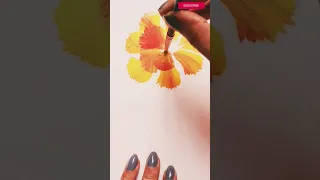 Bright and Beautiful Flower Painting🌹Easy One Stroke Flower Painting #35🌹#shortsfeed #shorts #art