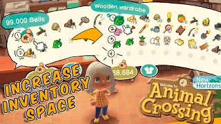 HOW TO INCREASE INVENTORY SPACE IN ANIMAL CROSSING: NEW HORIZONS FROM 20 to 40!