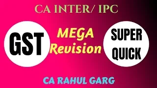 GST | SUPER QUICK MEGA Revision | CA INTER | Maximum Coverage | Minimum Time | Must Watch |