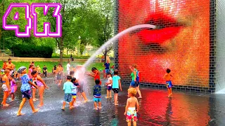 Fun Time in Chicago, Crown Fountain 4K - USA