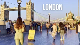 Beautiful London Walking Tour 🌸 🍑 | Tower Bridge | London Walk 4K