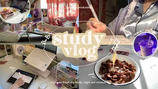 [another] productive study vlog 🩰 trying to finish my mods, night owl student, timelapse study 📚