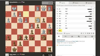 Блиц на chess.com, С19№6. Ферзевый гамбит чёрными