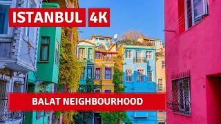 Istanbul Balat Neighbourhood Walking Tour 1 Novebmber 2021|4k UHD 60fps