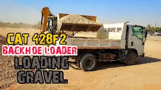 Cat 428f2 Backhoe Loader Loading Gravel