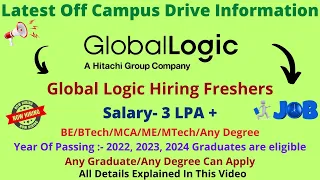 GlobalLogic Off Campus Drive 2023 | Hiring Freshers | Associate Analyst | All Graduates