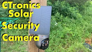 CTronics Solar Powered Rechargeable Wireless Security PTZ WiFi Camera