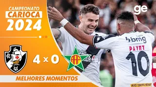 VASCO 4 X 0 PORTUGUESA-RJ | MELHORES MOMENTOS | CAMPEONATO CARIOCA 2024 | ge.globo