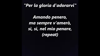 PER LA GLORIA d'adoravi BONONCINI Italian opera Lyrics Words Sing along song
