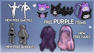 HURRY! GET NEW PURPLE & SANRIO FREE ITEMS 💜 / FREE HAIRS / FREE EMOTES / FREE BUNDLES