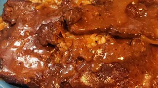 SMOTHERED BEEF LIVER & ONIONS!