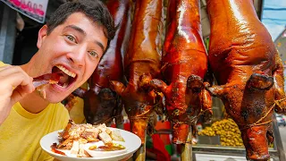 Filipino Street Food!! Manila’s #1 LECHON 🇵🇭 CRAZY Philippines Food Tour in La Loma!!​