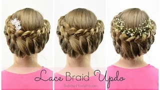 Lace Braid Updo | Wedding / Flowergirl Hairstyle | BabesInHairland.com