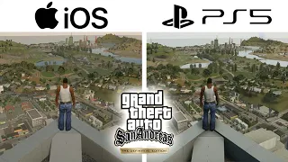 PS5 VS IOS IPHONE - GTA SAN ANDREAS THE DEFINITIVE EDITION REMASTERED | GRAPHICS COMPARISON 4K