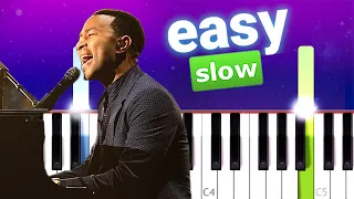 John Legend - All Of Me (100% SLOW EASY PIANO TUTORIAL)
