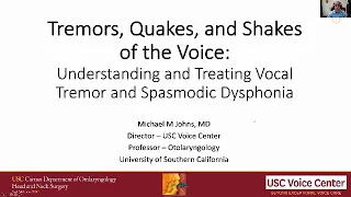 Tremors, Quakes and Shakes of the Voice