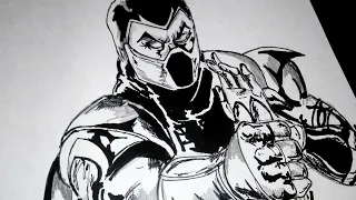 Dibujando a Scorpion de Mortal Kombat #Shorts #Mortalkombat #Dibujo