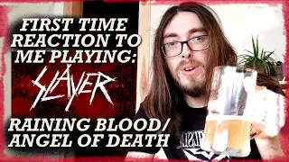 First time reaction to myself playing Slayer Angel Of Death and Raining Blood | WHAT A BLAST!