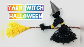 2 Minutes Crafting | Easy Halloween Yarn Witch and Broom