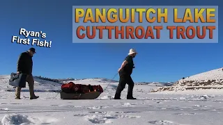 Ice Fishing Panguitch Lake, Utah - RYAN'S FIRST FISH! - CUTTHROAT TROUT - 2023 Report