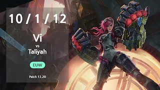 Vi Jungle vs Taliyah - EUW Challenger Patch 13.20