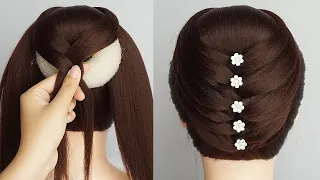 New Braid Bun Hairstyle With Donut | Ladies Beautiful Hairstyles But Easy