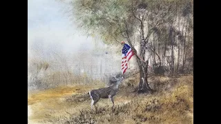 Deer and American Flag In Watercolor and Gouache timelapse