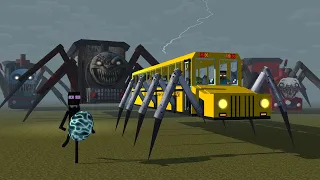 Monster School : CHOO CHOO CHARLES GIANT BOSS and CURSED THOMAS  APOCALYPSE  - Minecraft Animation