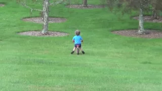 Father of the Year - Boy on bike crashes into tree HILARIOUS