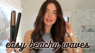 Easy Beach Waves With A Flatiron | Favorite Hair Products Thick & Wavy Hair Emily DiDonato