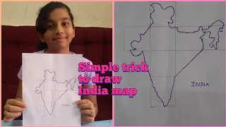 How to draw India map easily / Simple trick to draw India map