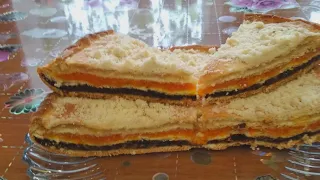 Татарский трехслойный пирог.