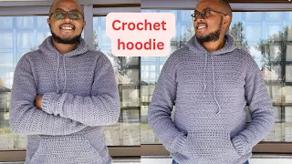 How to crochet a hoodie/ male crochet sweater ... beginner friendly