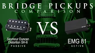 Seymour Duncan DISTORTION SH-6 vs EMG 81 - Bridge Pickup Guitar Tone Comparison Demo