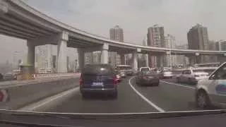 Driving in Shanghai, China.