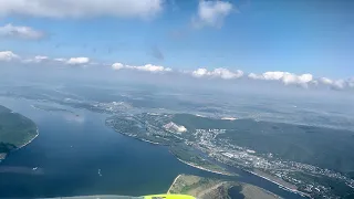 Самолет заходит на посадку в аэропорт Самара Курумоч Видео в 4К