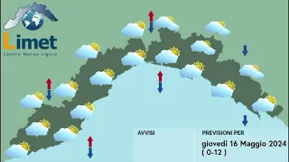 Previsioni Meteo Limet per Giovedì 16 Maggio 2024 in Liguria