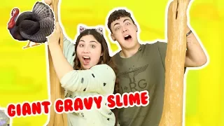 THANKSGIVING SLIME | GIANT GRAVY SLIME MADE WITH GRAVY POWDER | Slimeatory #205