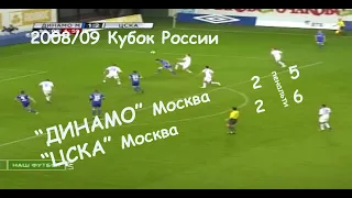 2008/09 Кубок России. 1/2 финала. "ДИНАМО" Москва - "ЦСКА" Москва - 2:2, пенальти - 5:6.