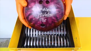 what happens when you put a bowling ball into a shredder???