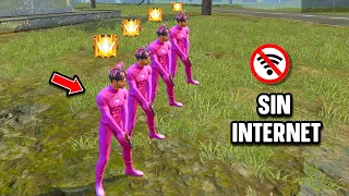 NOS HACEMOS PASAR SIN INRTENET CON TRAJE ROSADO DE BTS😂 FREE FIRE