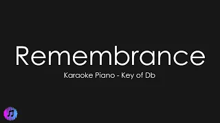 Remembrance - Hillsong Worship | Piano Karaoke [Key of Db]